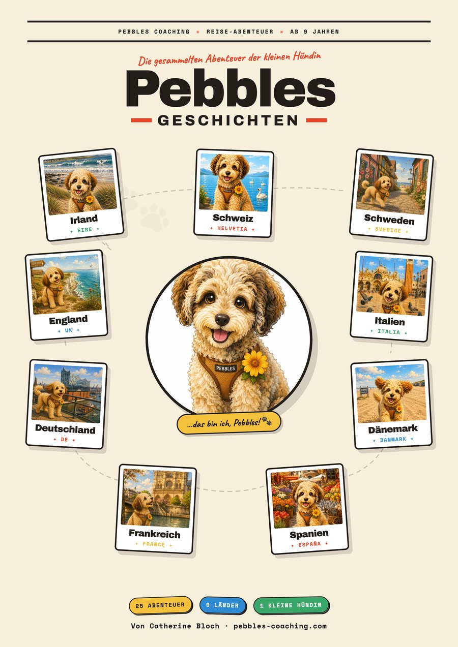 Buchcover: Pebbles-Geschichten, 25 Reiseabenteuer für Kinder ab 9 Jahren