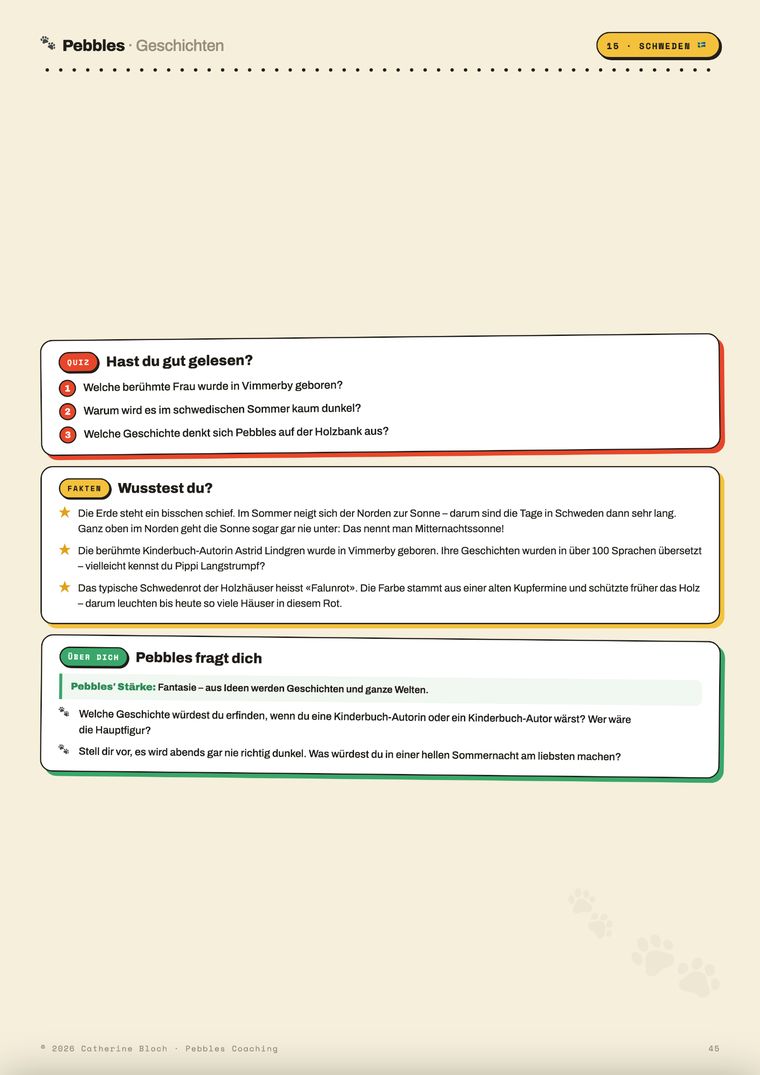 Leseprobe: Quiz, Wusstest du? und Stärkefrage zur Geschichte